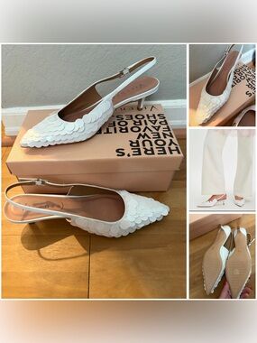 Free People Genuine Leather, Chandelier Sequin Heels in White. Women’s 10. NWT